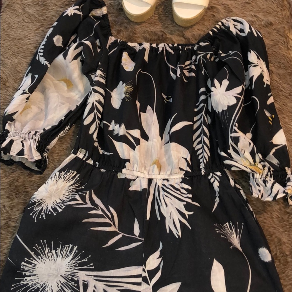 H&M Navy printed jumpsuit